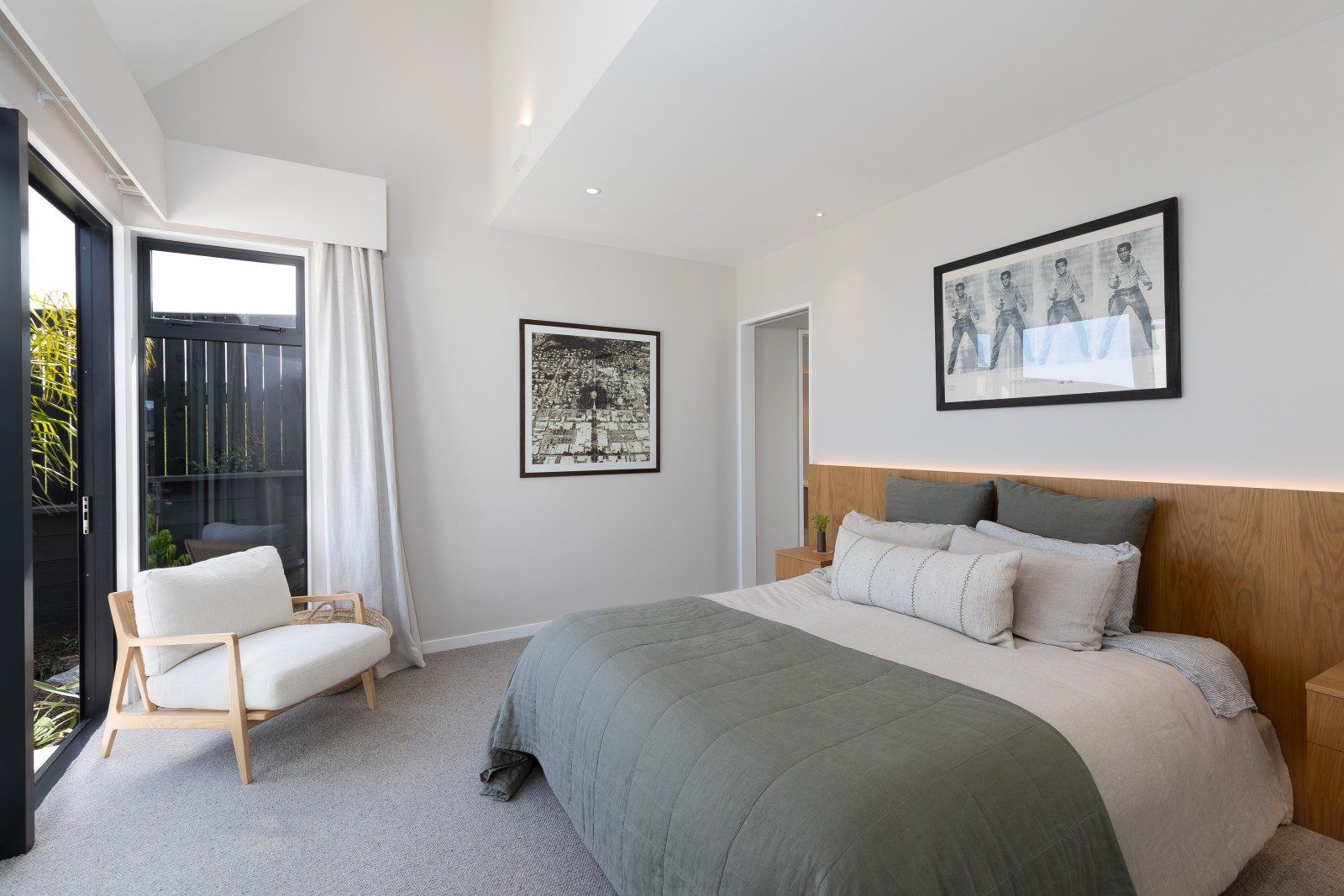 One of the three bedrooms at the property.