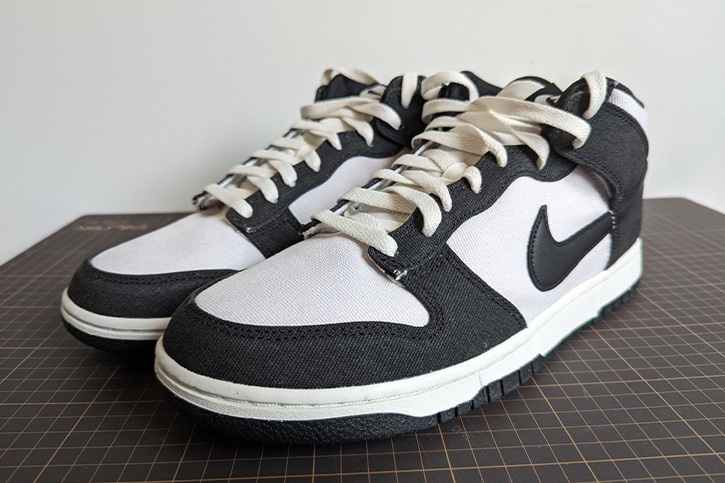 Brand new black and white canvas Nike Dunks