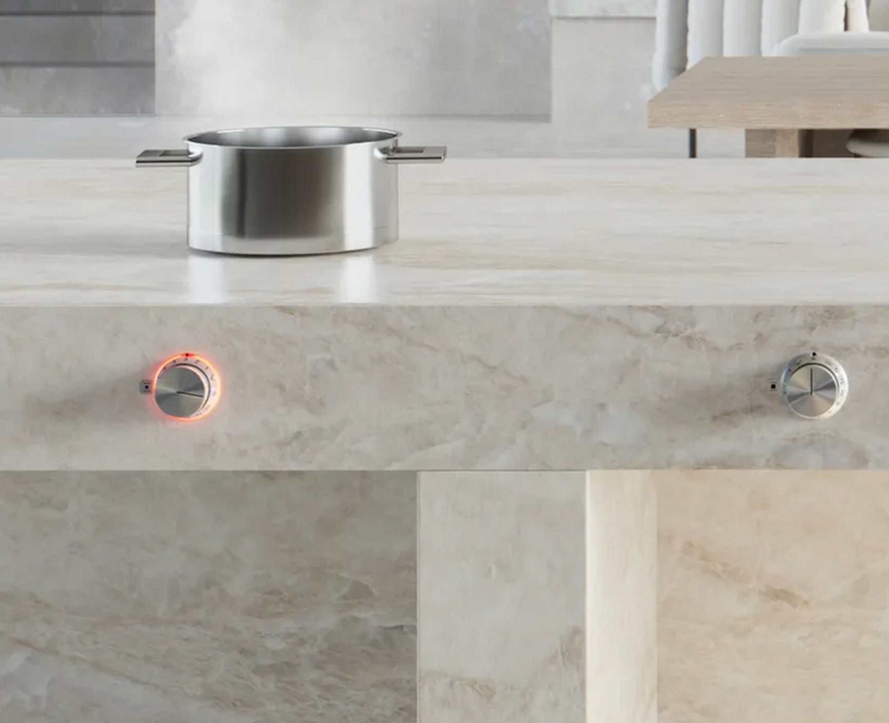 Dekton kitchen cooktop.