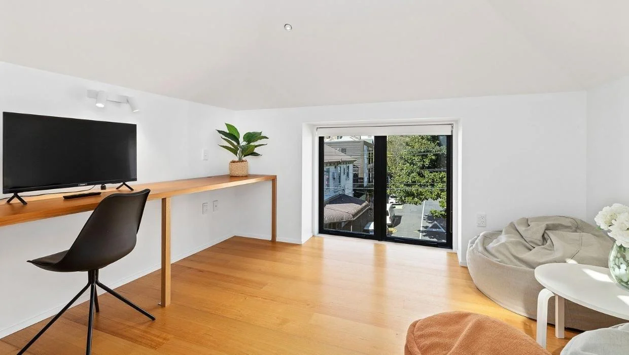 Aro valley home with built-in macrocarpa desk