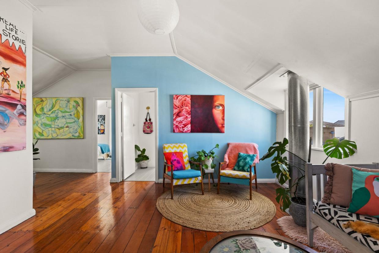 The open-plan living area on the second floor