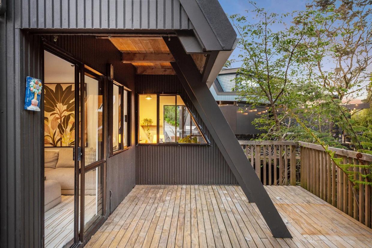 Second living room opens to the deck