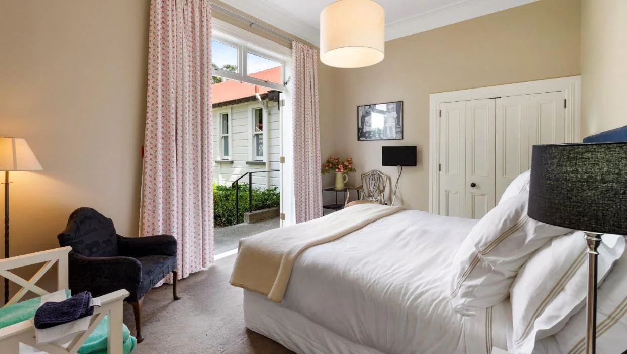 One of the bedrooms at the property