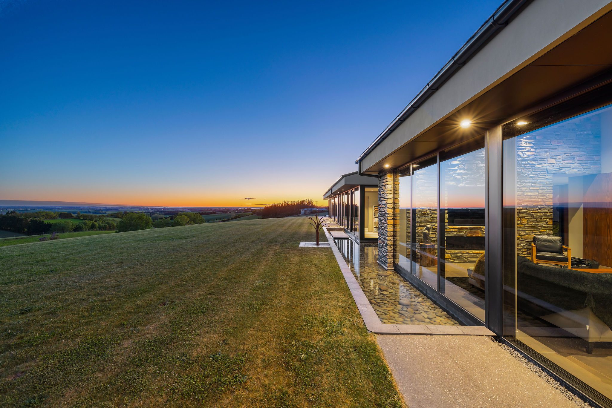 The Timaru home is tucked away from the road. Photo: HARCOURTS/TRADE ME