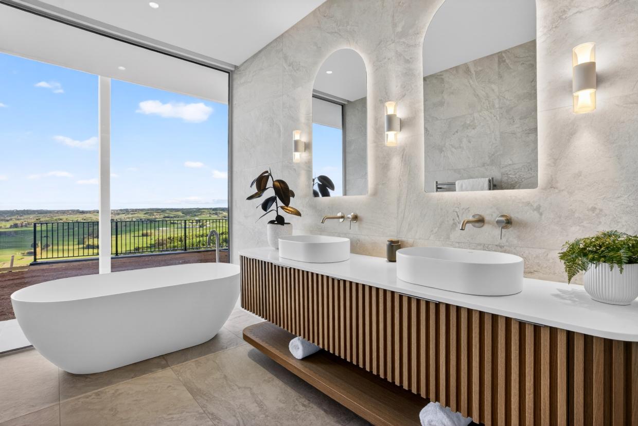 Teri Donnelly of TLD Studio & QPC Build Group bathroom won the TIDA NZ Bathroom Designer of the Year Award with this bathroom in a Matakana home. Photo: Matt Greer