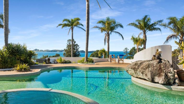 The pool area is reminiscent of a tropical resort. Photo: Bayleys