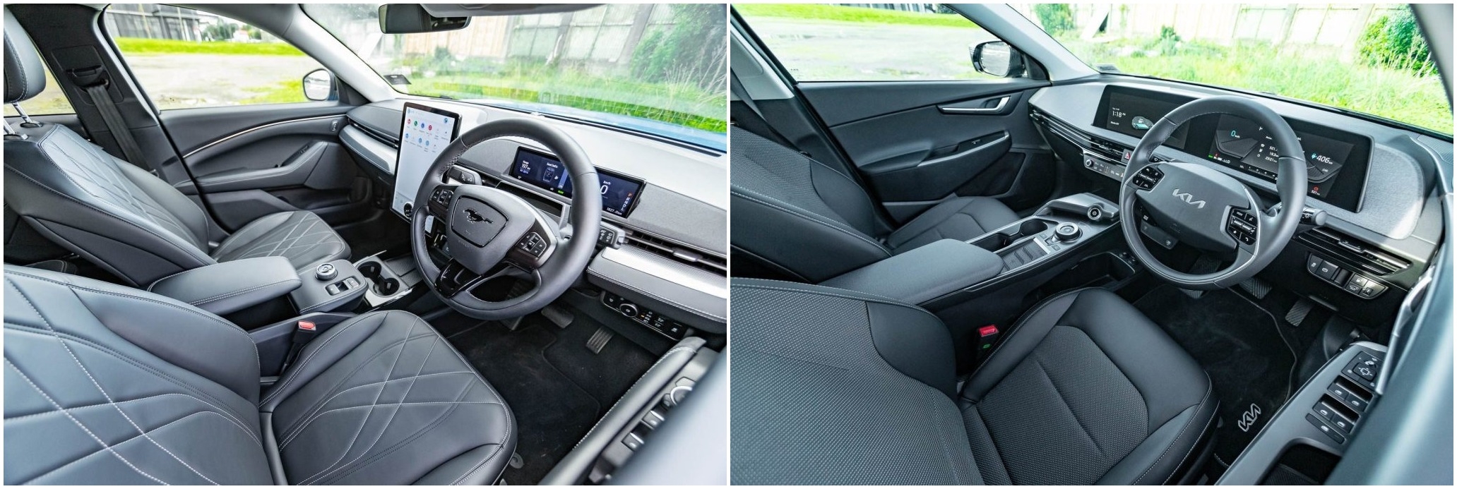2023 Kia EV6 vs Ford Mach-E front interior