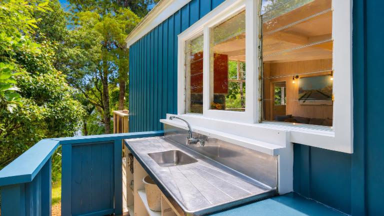 Maz Kefali says he has gained a reputation as a “dumpster diver”. He made this outdoor kitchen from a unit a neighbour was throwing out
