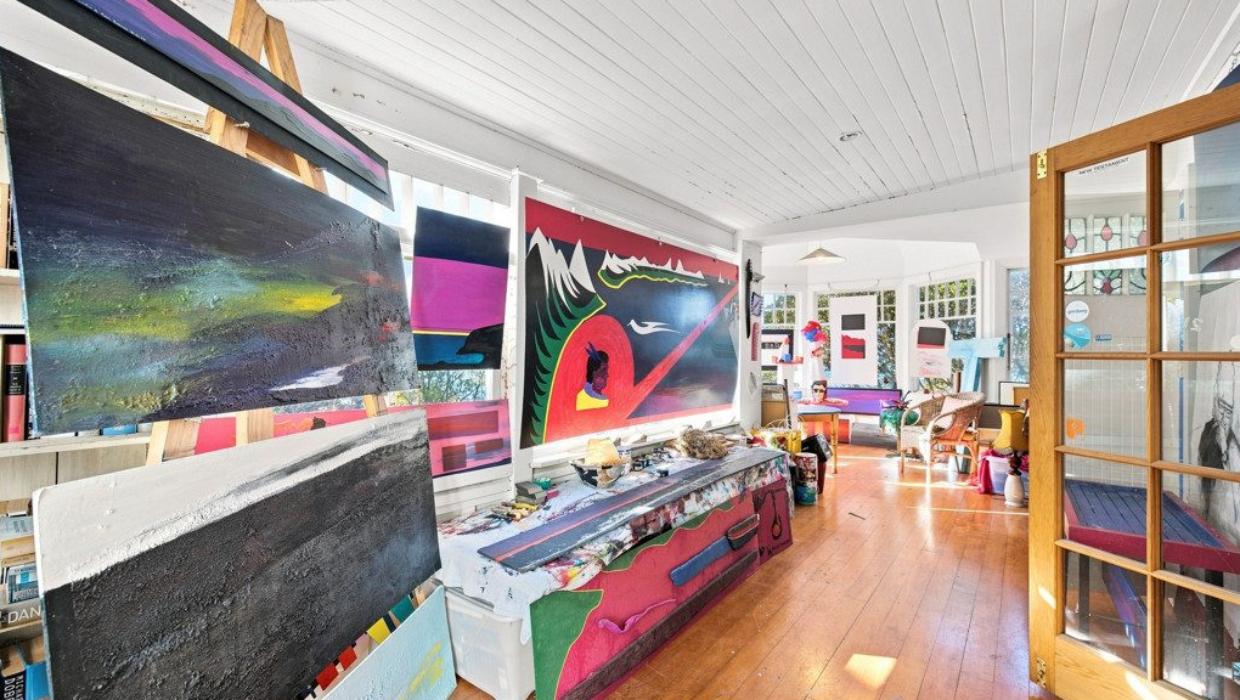 Robin has an extensive art collection. Photo: HARCOURTS/TRADE ME