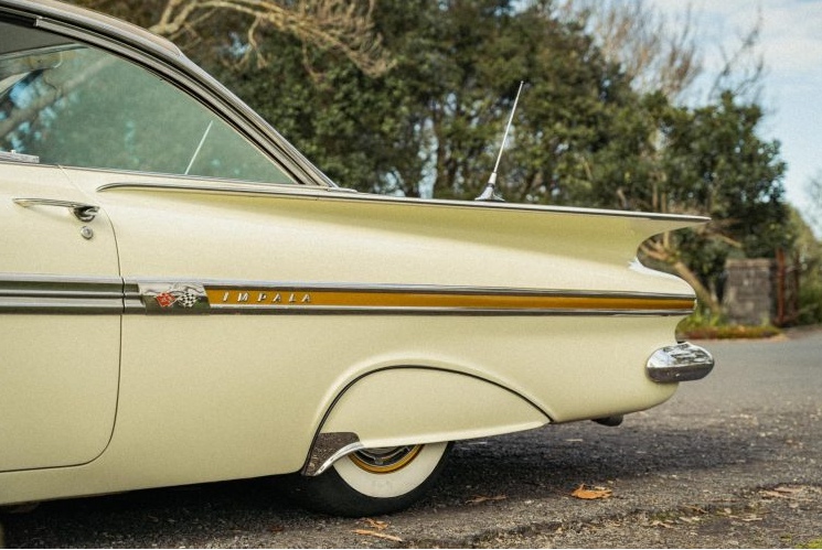 1959 Chevrole Sport Coupe side rear close up