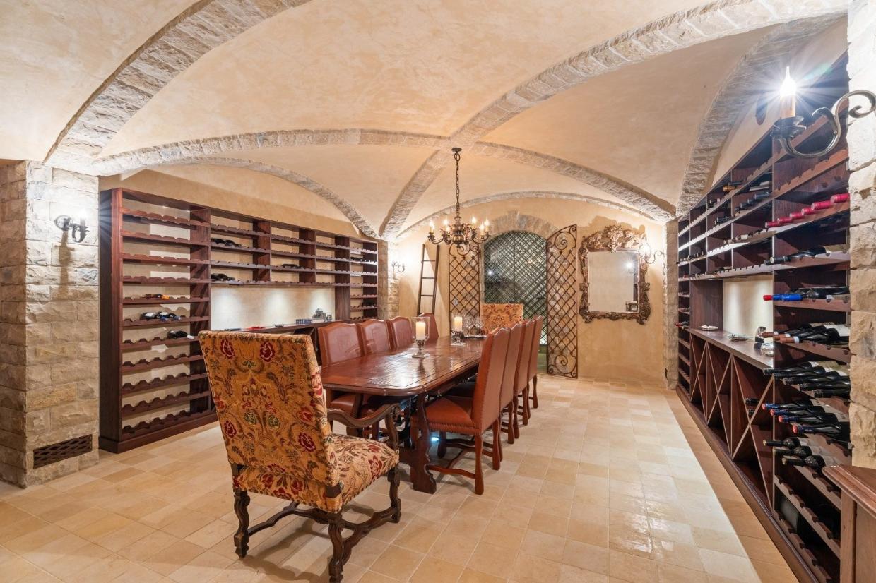 Like a typical castello, the wine cellar is underground, with storage for 3000 bottles.
