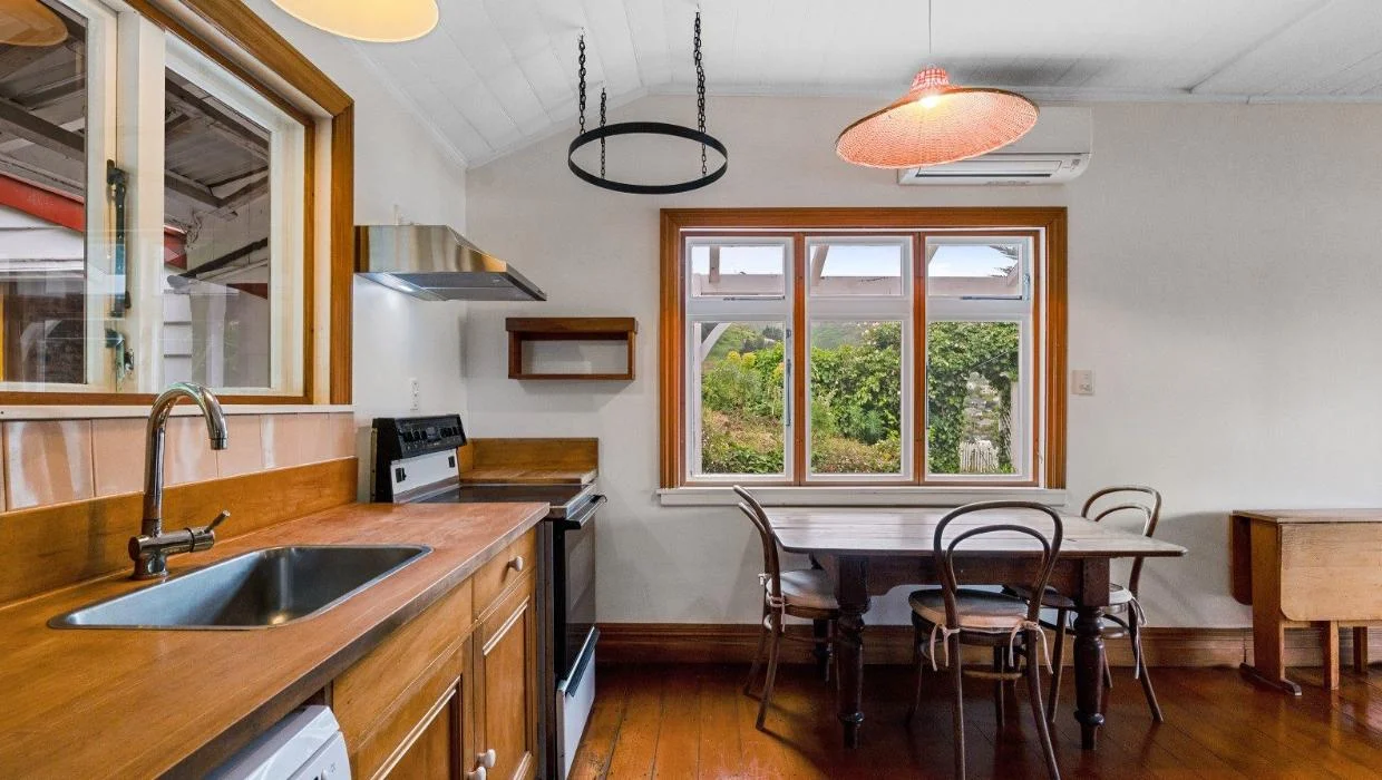 Unusually for the era the house gets lots of light. Pictured the kitchen. 