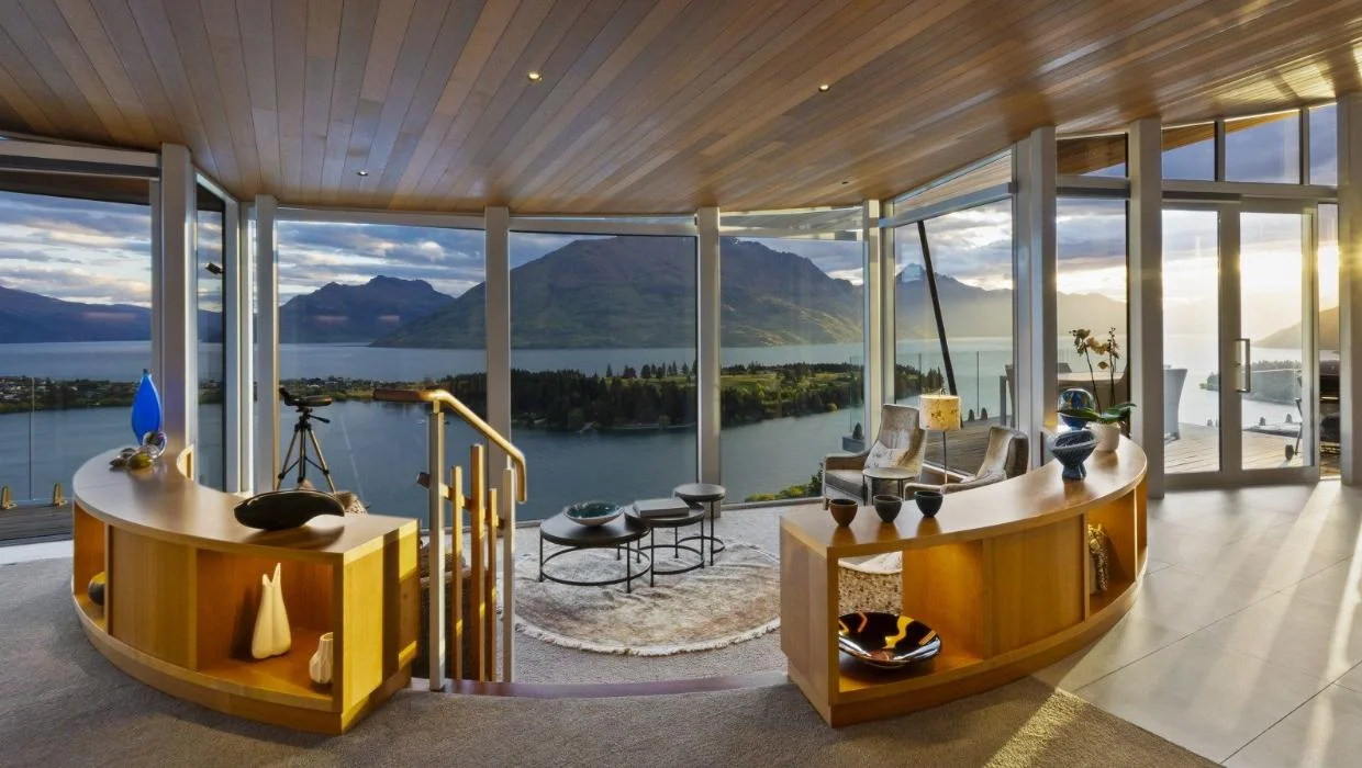 Living room of Queenstown home