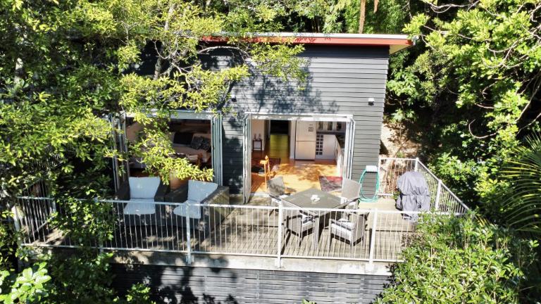 The Airbnb is on stilts. Photo: RAY WHITE/TRADE ME