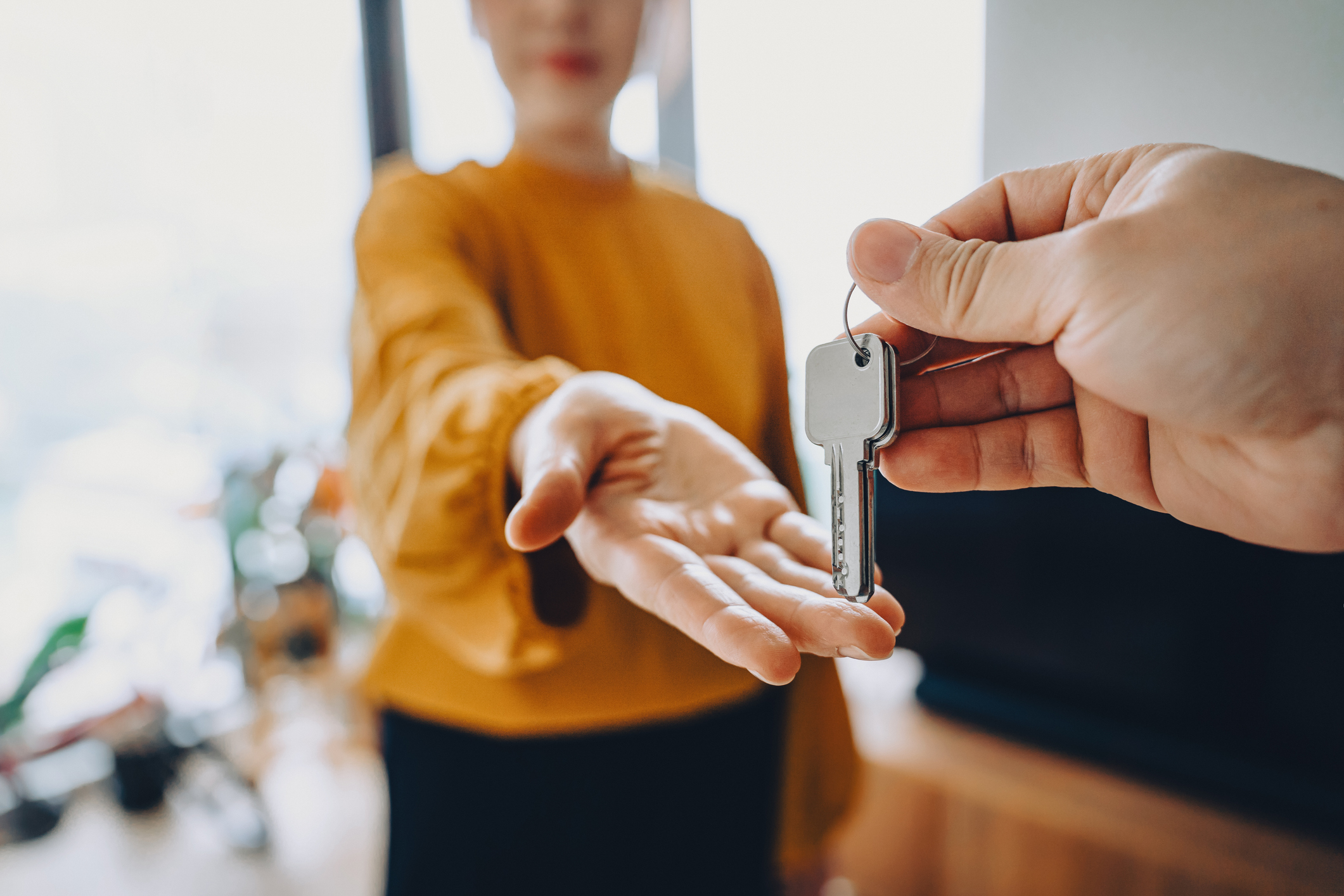 First home buyer getting her keys
