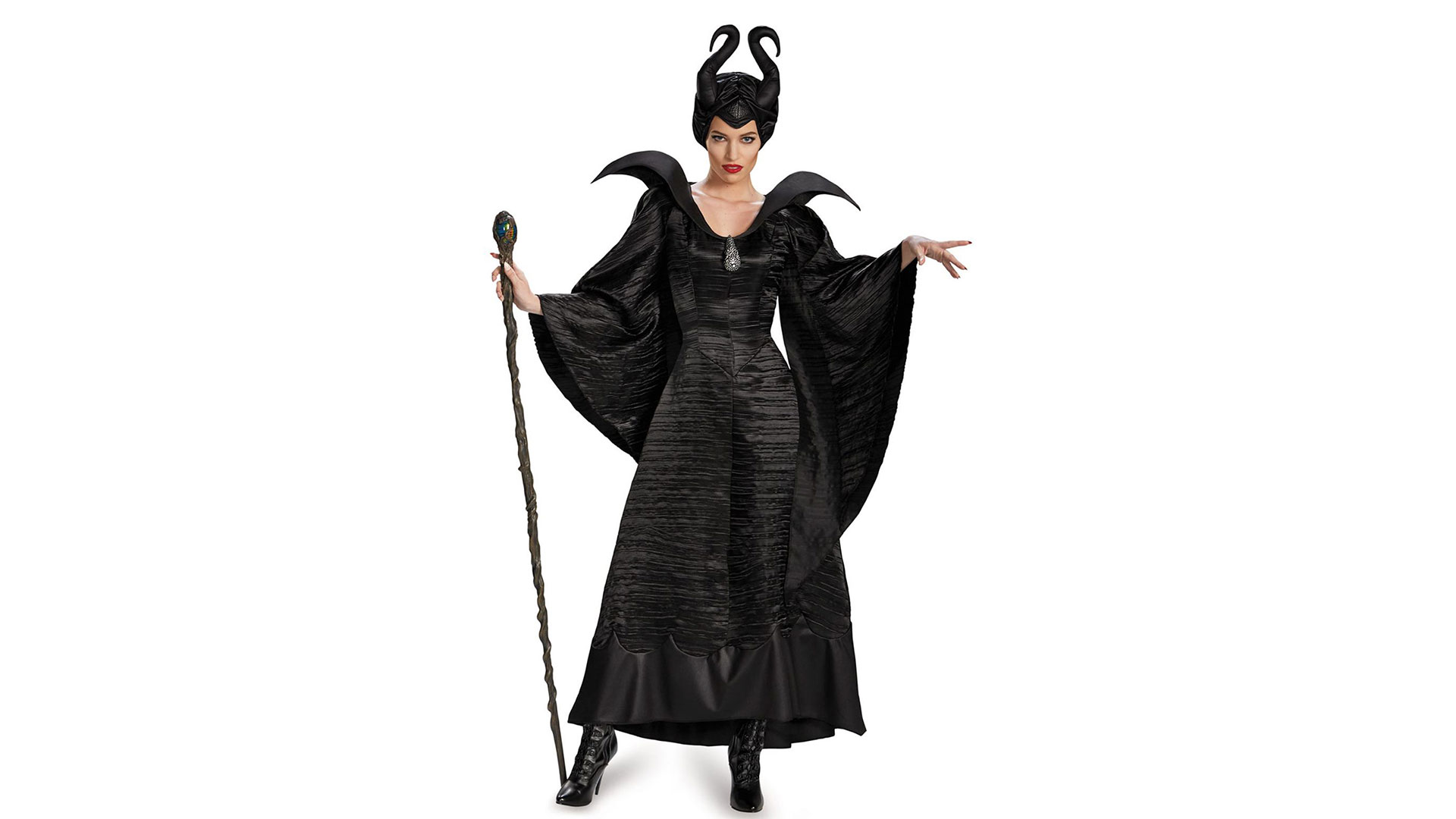 Couple dressed up as characters from Maleficent for Halloween.