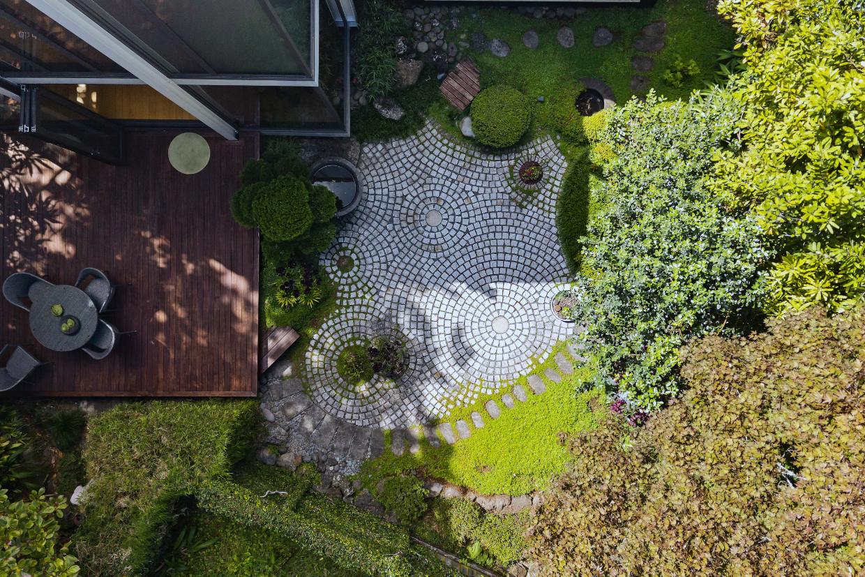 The Zen-inspired garden that has brought beautiful memories and appreciation to the property. 