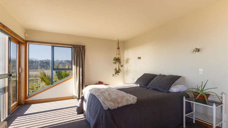 The bedroom also captures the view that's is always changing