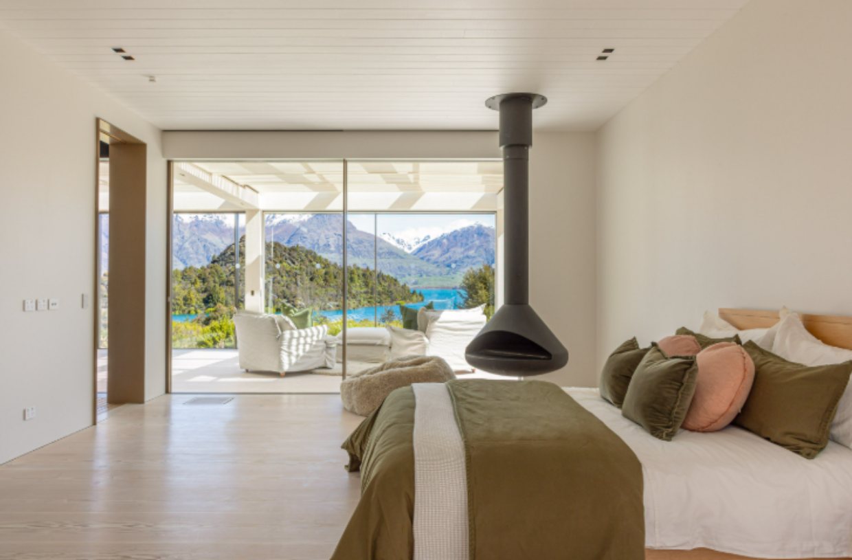 The house has five bedrooms, two of which are main suites. There is a separate guest wing. 