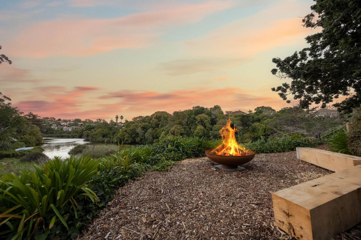 The fire pit is a favourite spot for socialising.