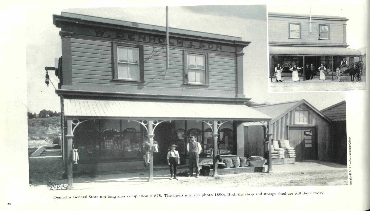 This photograph from the book Port to Port by Don Wilkie shows the store as it looked circa 1878. Published by Ahuriri Publishing Ltd, Napier.