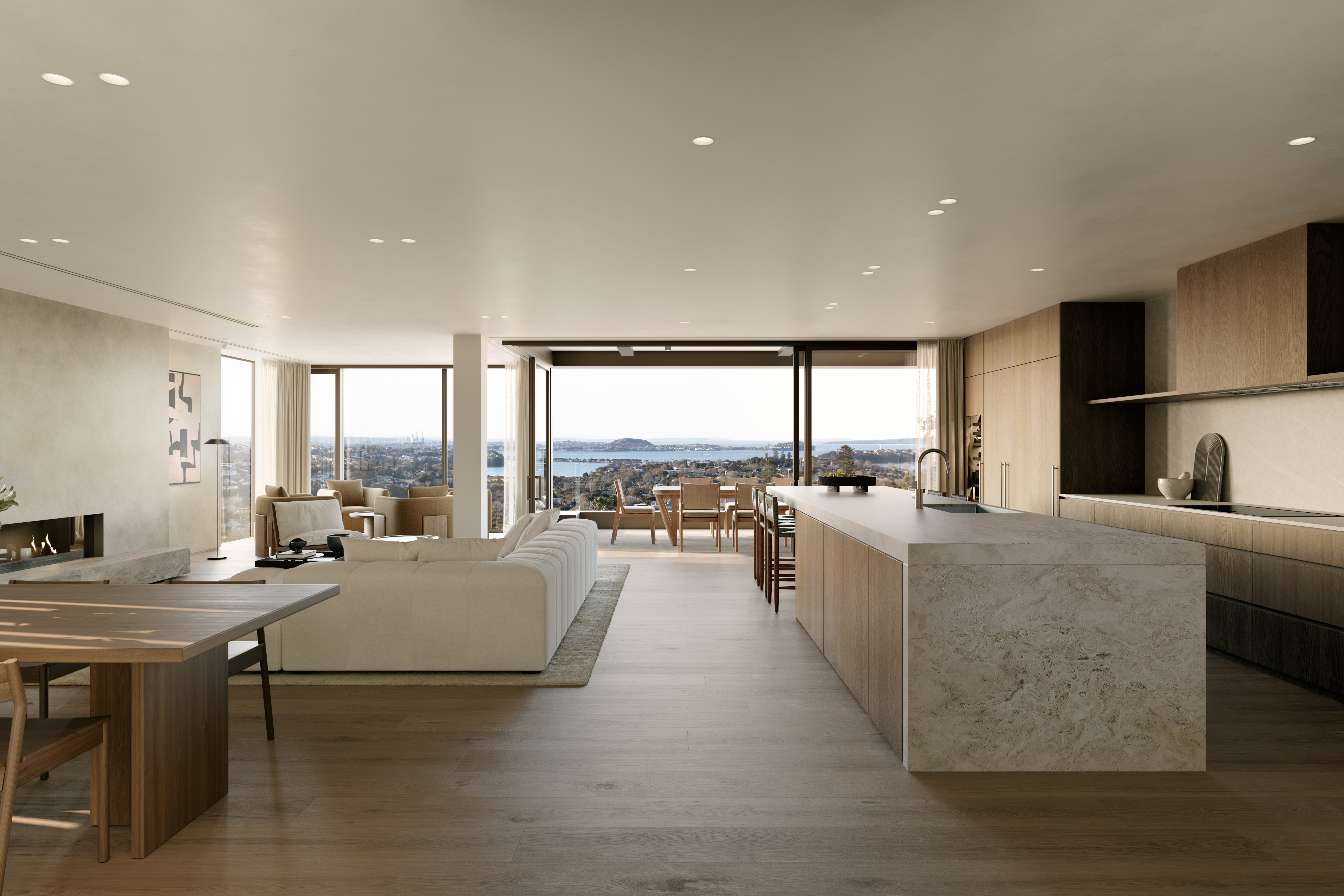 The kitchen and lounge
