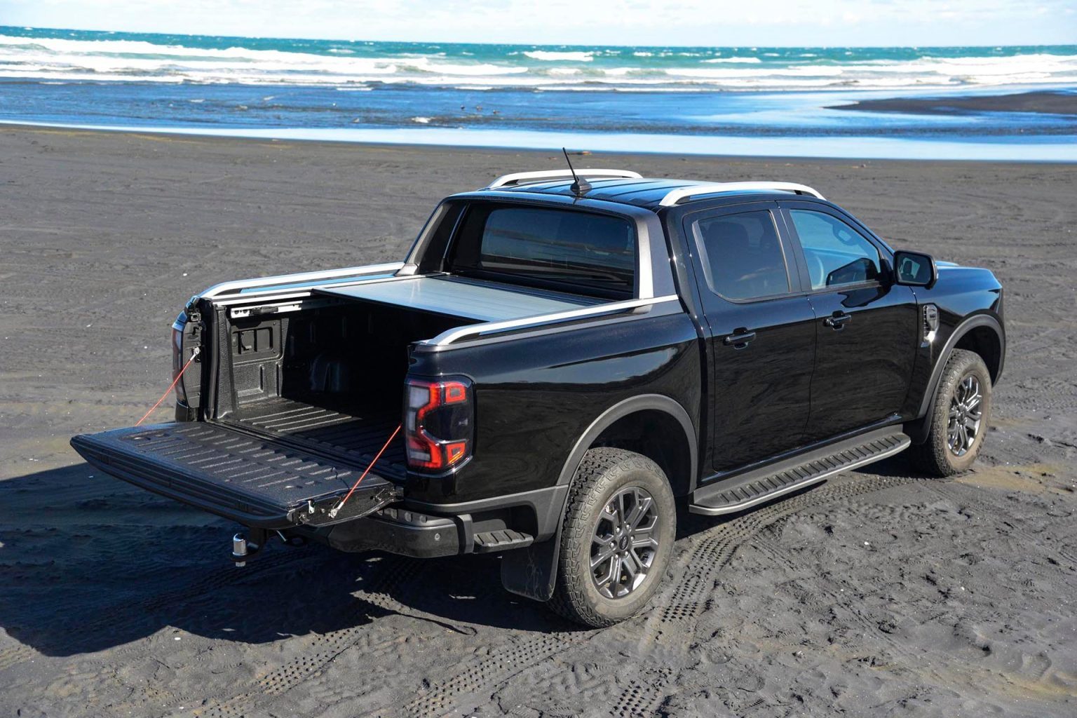 2022 Ford Ranger XLT 4x4 driving up sand bank