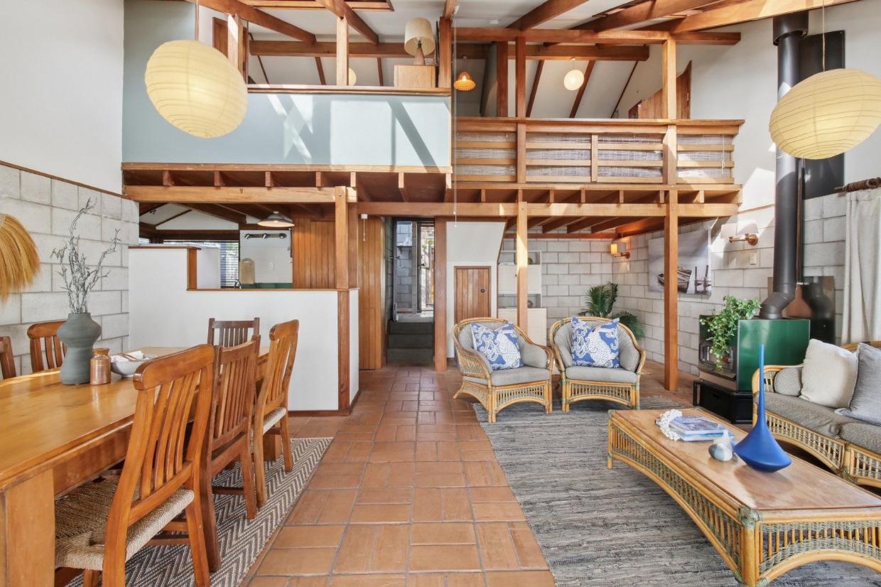 The open living area of the bach.