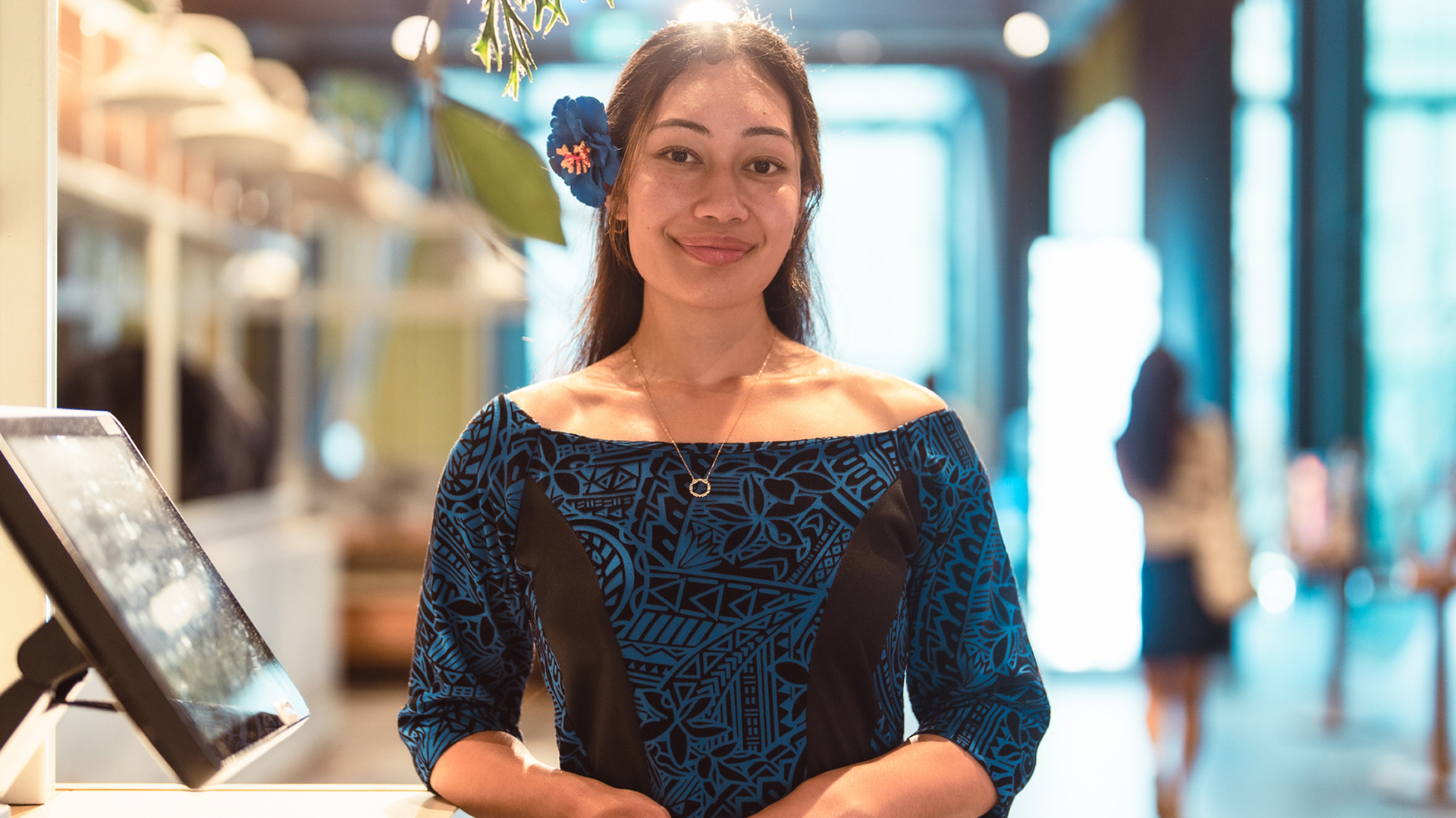 Woman working in a retail store