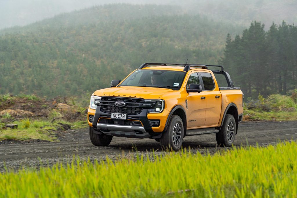 Ford Ranger Wildtrack X front quarter driving shot 