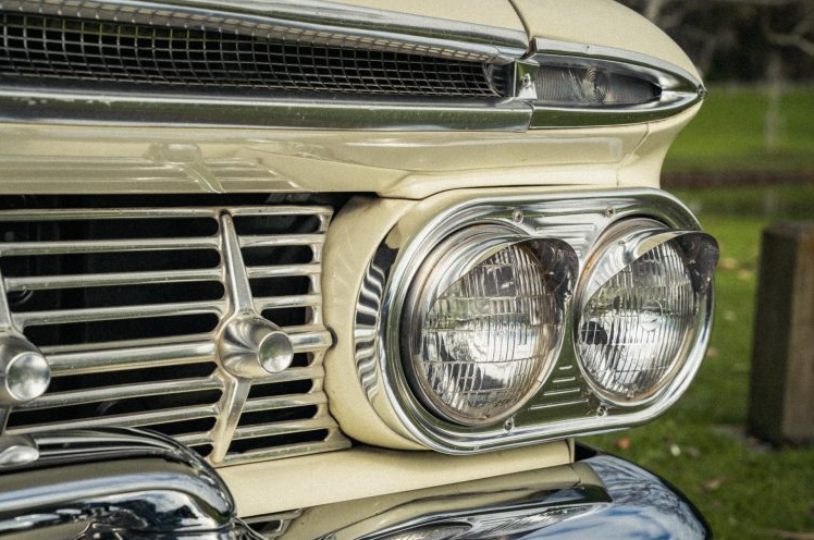 1959 Chevrolet front lights close up