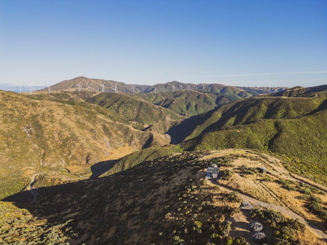 Incredible location with a view across the mountain range. 