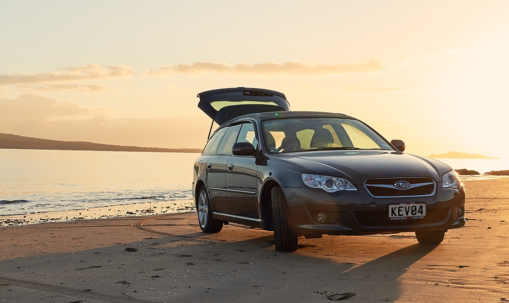 subaru on beach