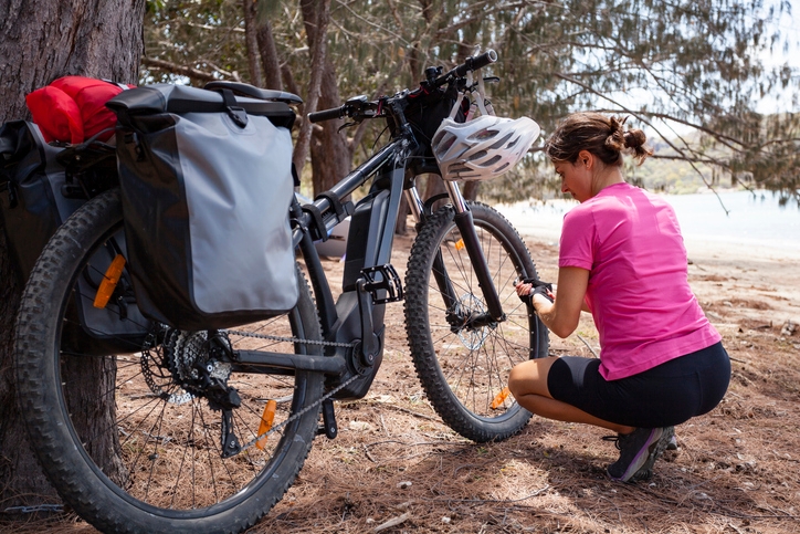 solo woman with ebike