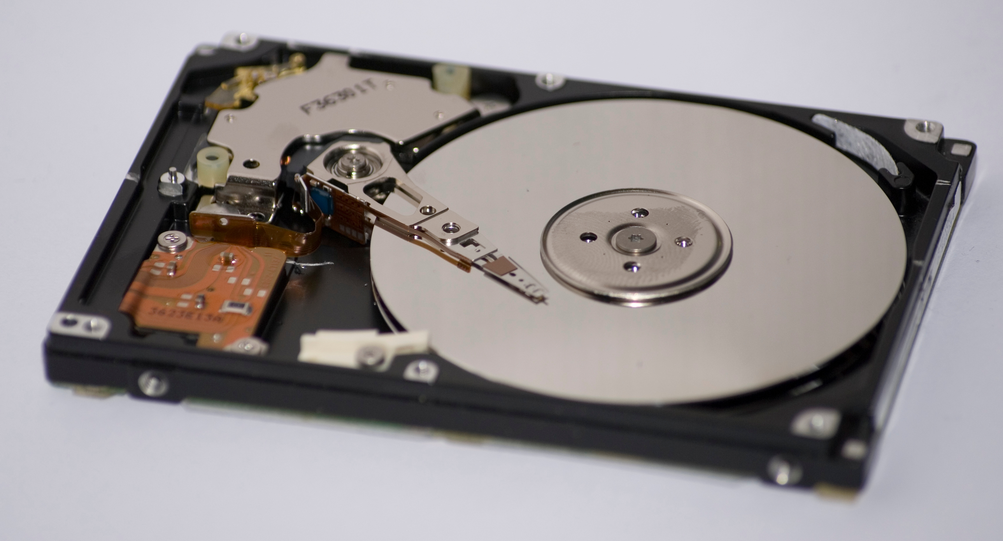 A photo of a computer hard drive
