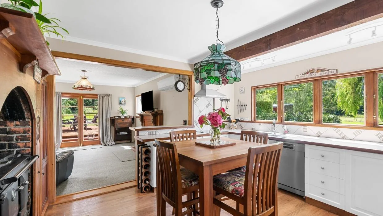 Kitchen of little red cottage