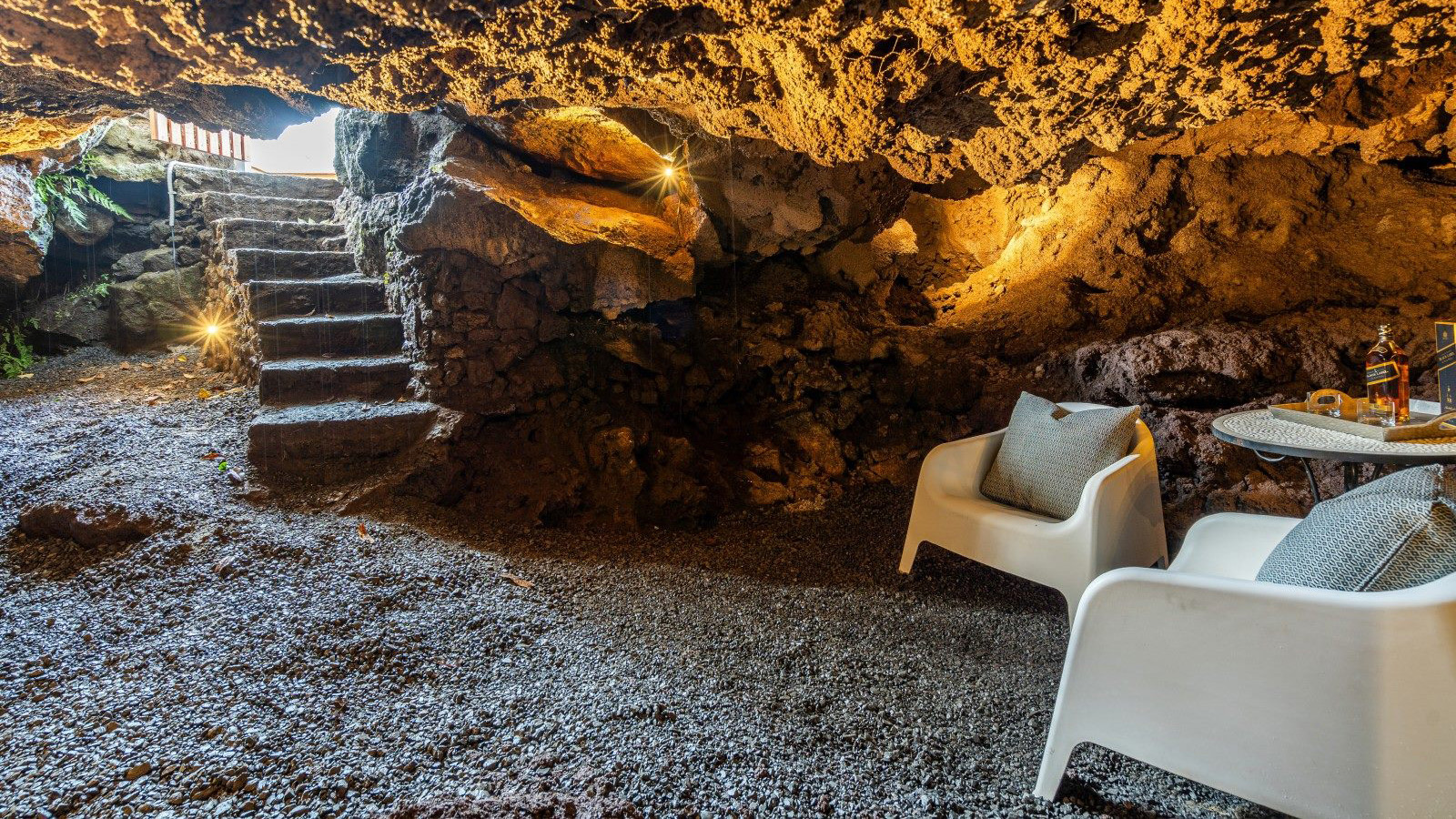 Volcanic cave underneath a home