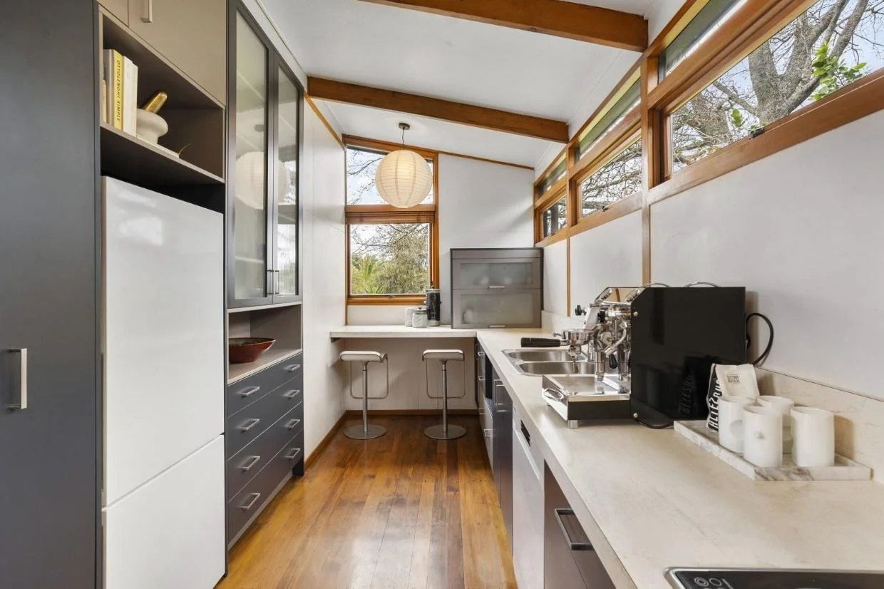 Kitchen inside Onehunga mid-century property