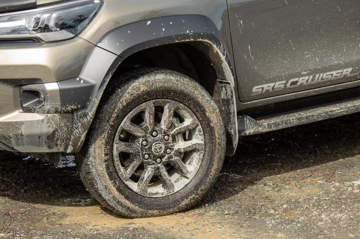 2024 Toyota Hilux front wheel close up