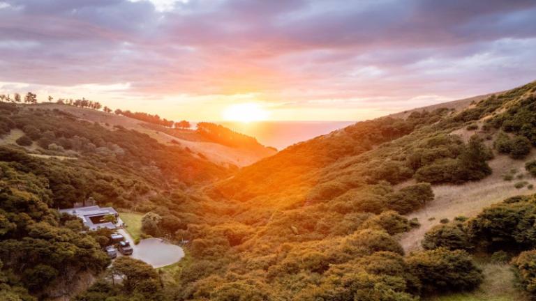 Sunset view from the property