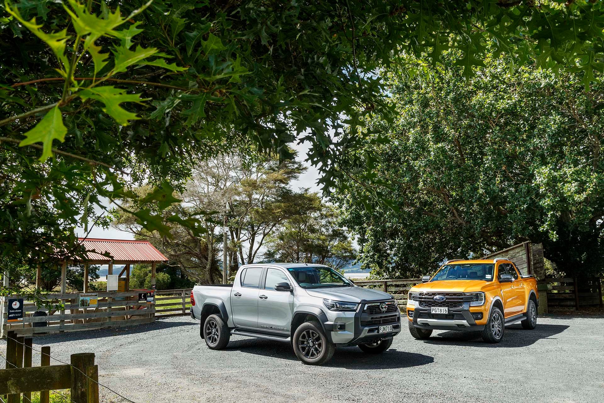 Ford Ranger Wildtrak vs Toyota Hilux SR5 Front Static