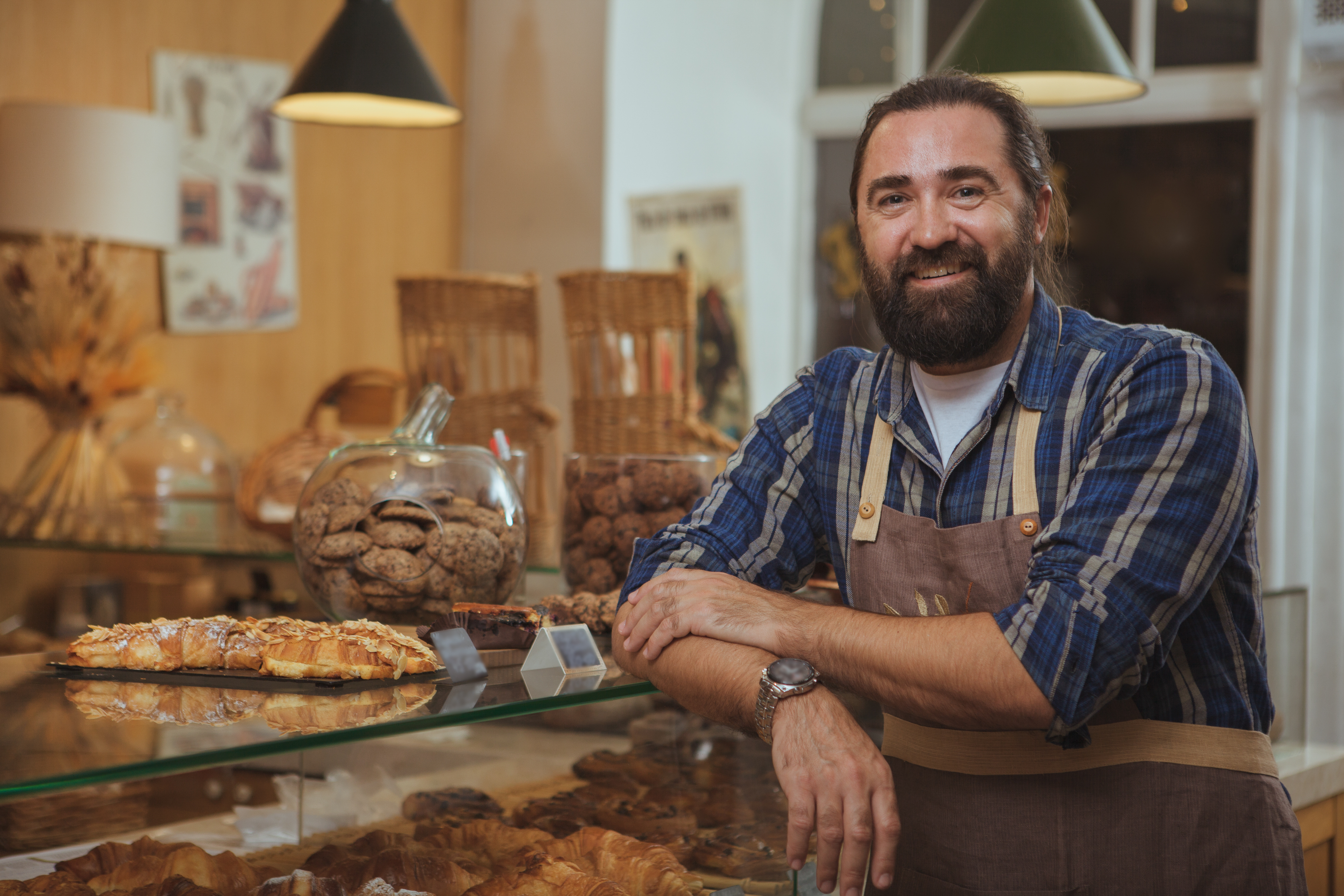 Male baker in a bakery