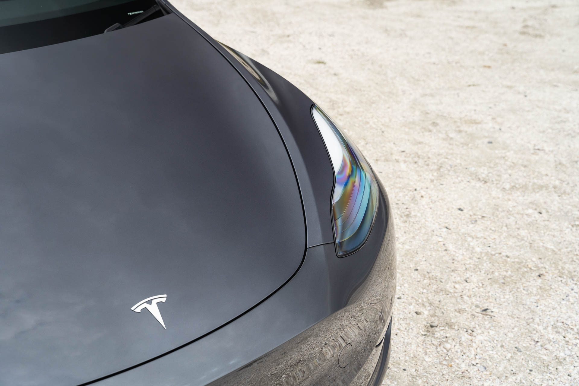 Tesla Model Y Performance Front Badge and Headlight