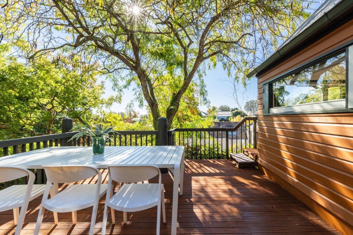Outdoor seating area with a stunning view.