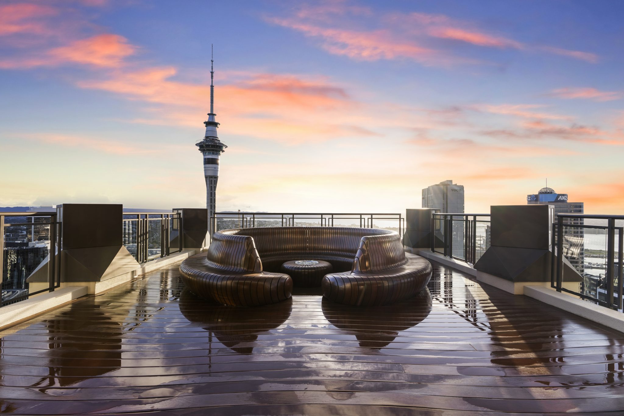 View of the sky tower from apartment balcony