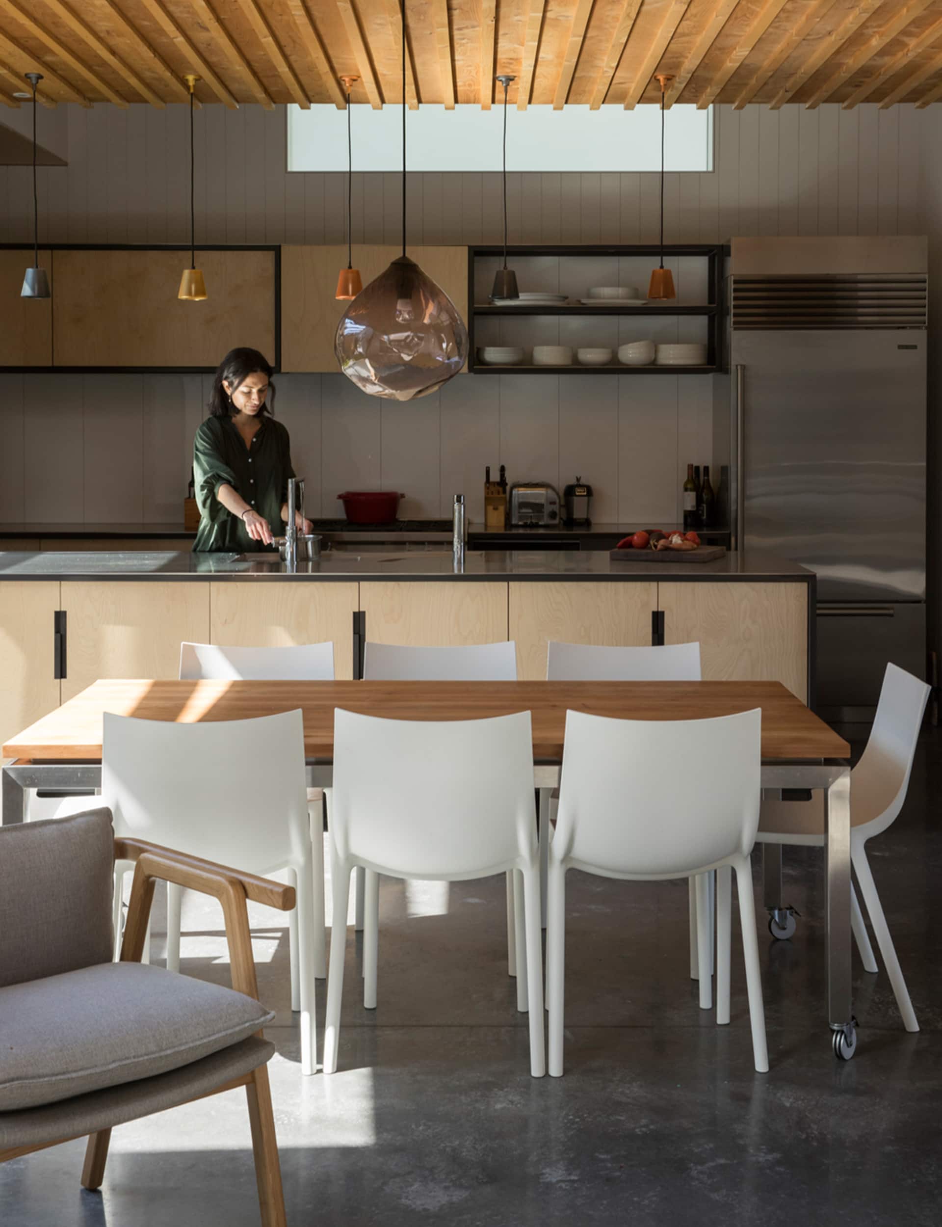 An open-plan social kitchen