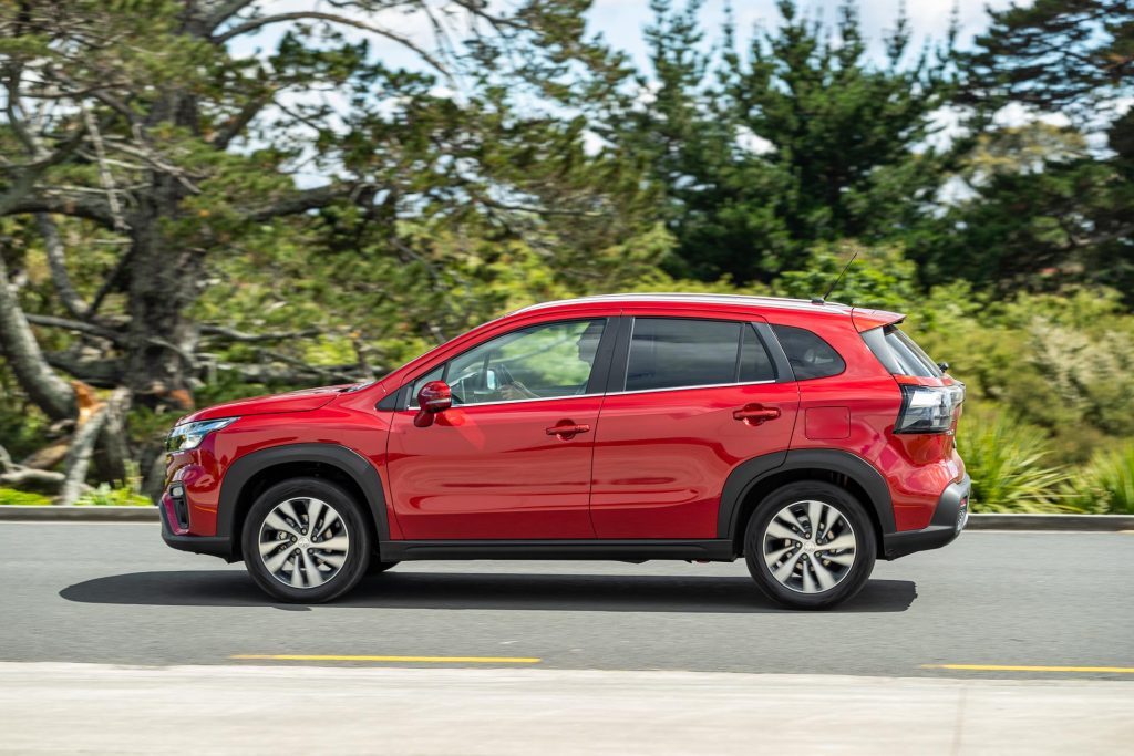 Suzuki S Cross side profile panning shot 