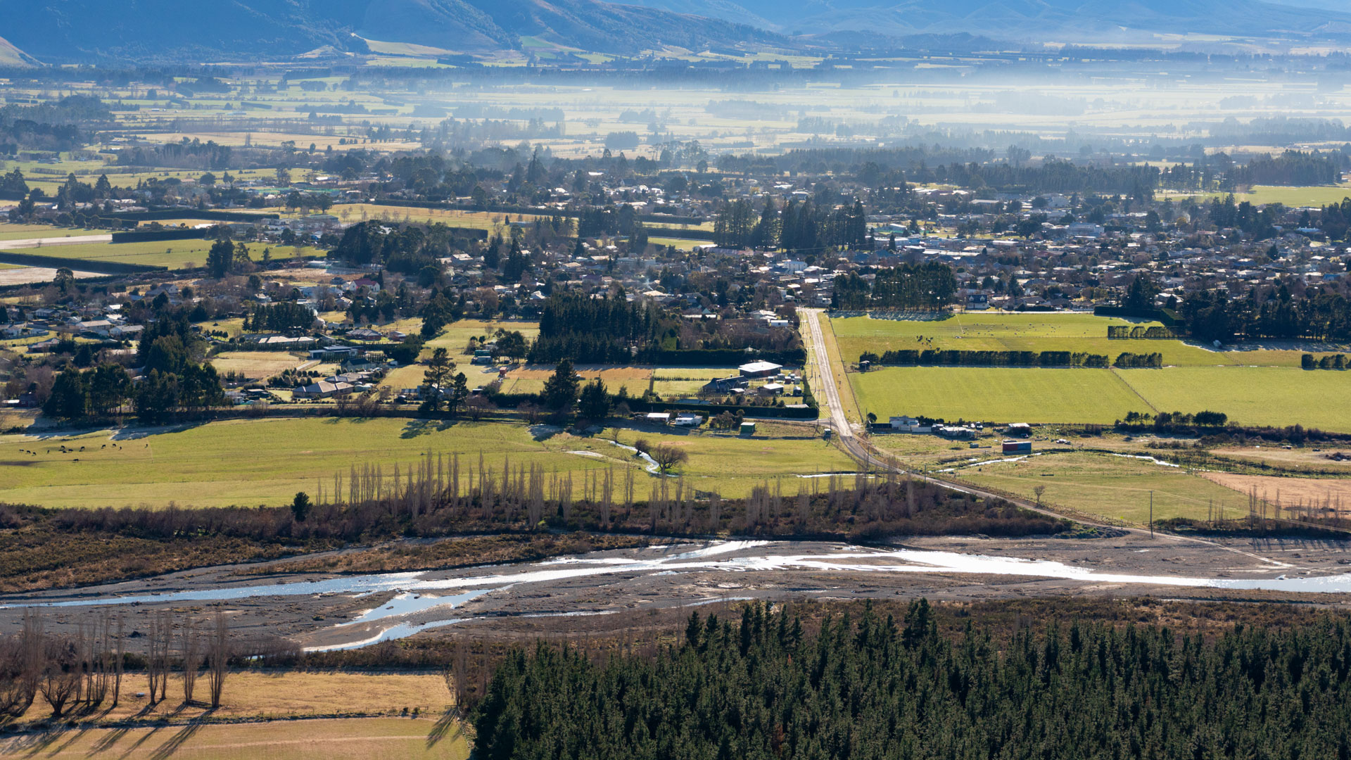 An image of rural Canterbury, New Zealand.