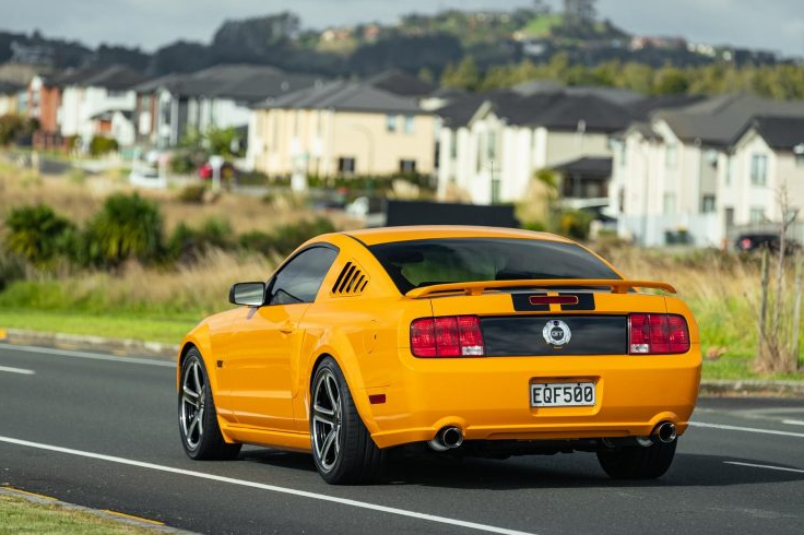 2007 Ford Mustang GT rear view driving shot