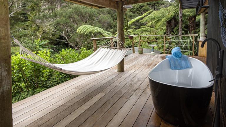 Outdoor bath included with the property.